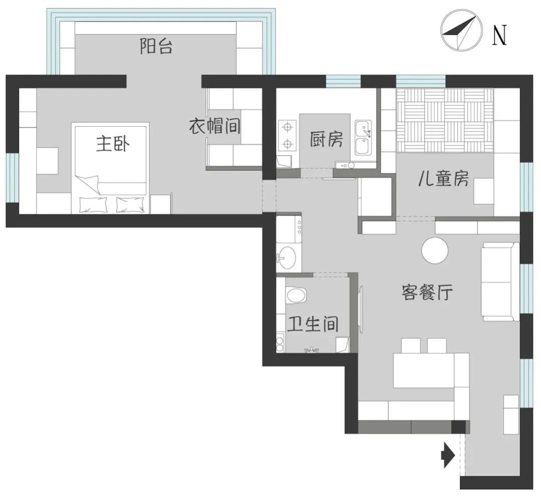 舊房改造教科書(shū)丨“角落潮設(shè)計(jì)”，書(shū)房、餐吧全部安排